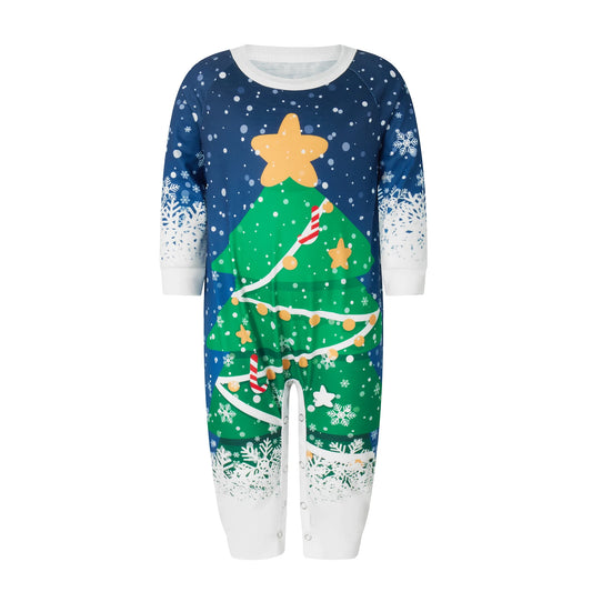 Christmas Family Pajamas Matching Set Santa Claus Print Long Sleeve Tops and Snowman Print Pants Sleepwear for the Holidays