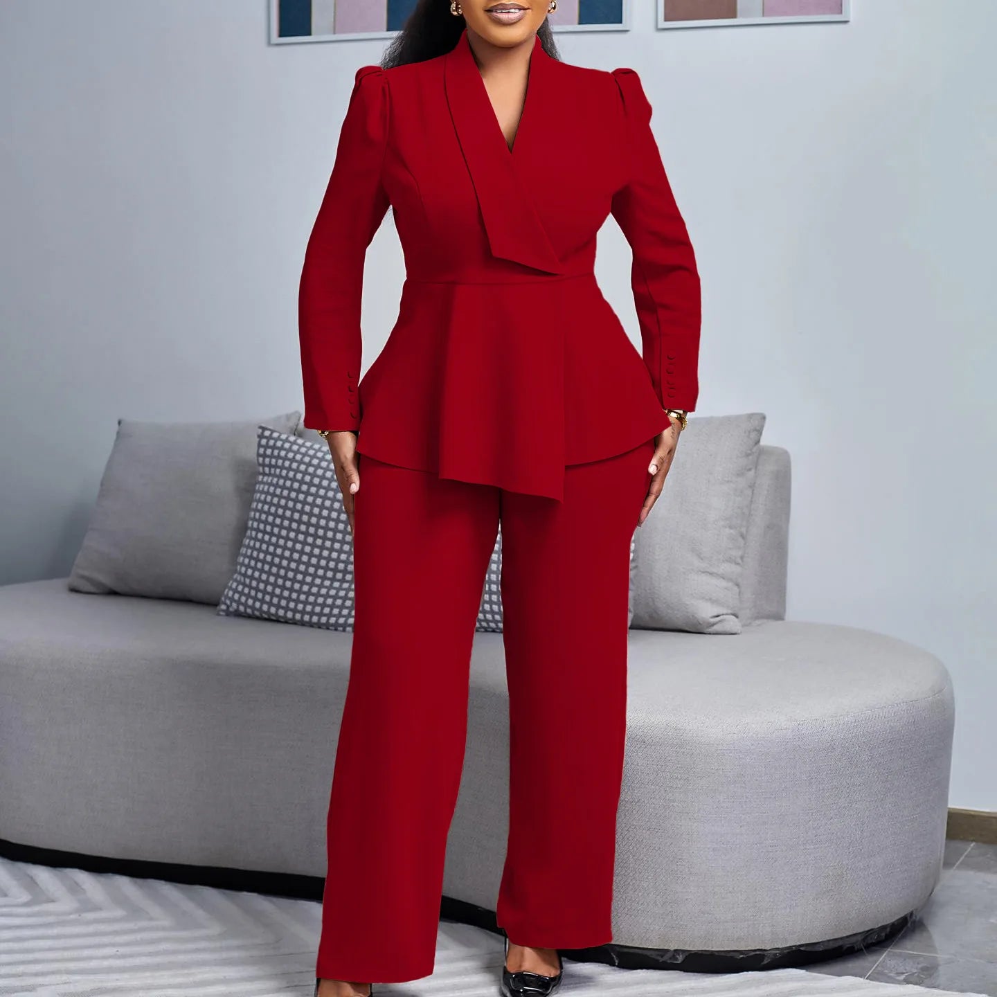 Maxy 2 Piece Set Africa Clothes Long Sleeve African Fashion Suits Tops Trousers Pants  Party Clothing for Women Outfits NEW