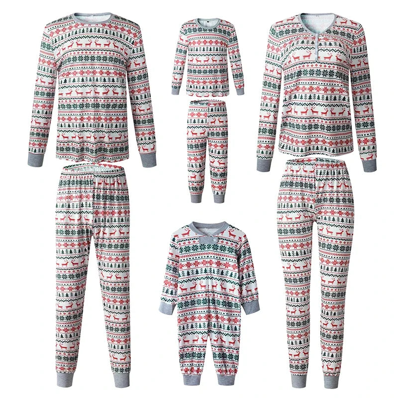 Maxy Fashion Family Christmas Matching Pajamas Set Xmas Adult Kids Mother And Daughter Father Son Sleepwear Baby Family Look Outfits