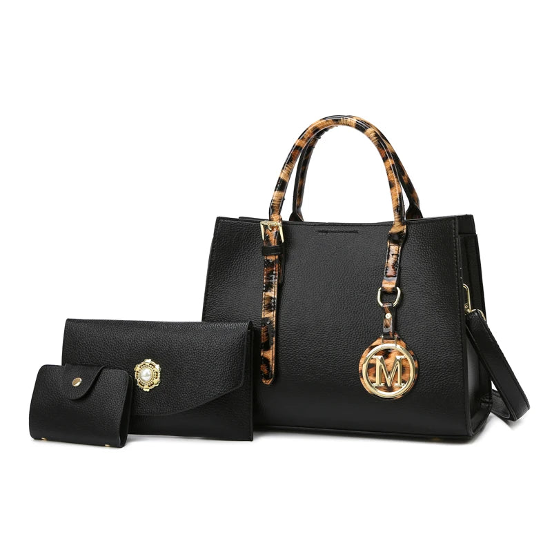 Maxy 3 Piece Or 1 Set Casual Tote Vintage Ladies Handbag PU Leather Luxury Handbags Women Designer Bags for Women Sac A Main Femme