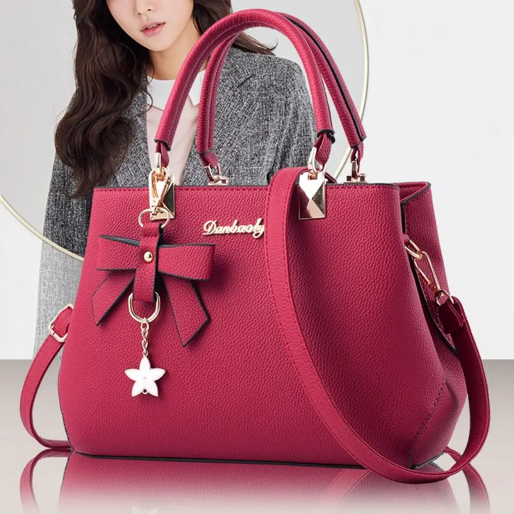 Maxy Female PU Leather Ladies Handbags Crossbody Bags Square Shoulder Bags Large Tote Bag