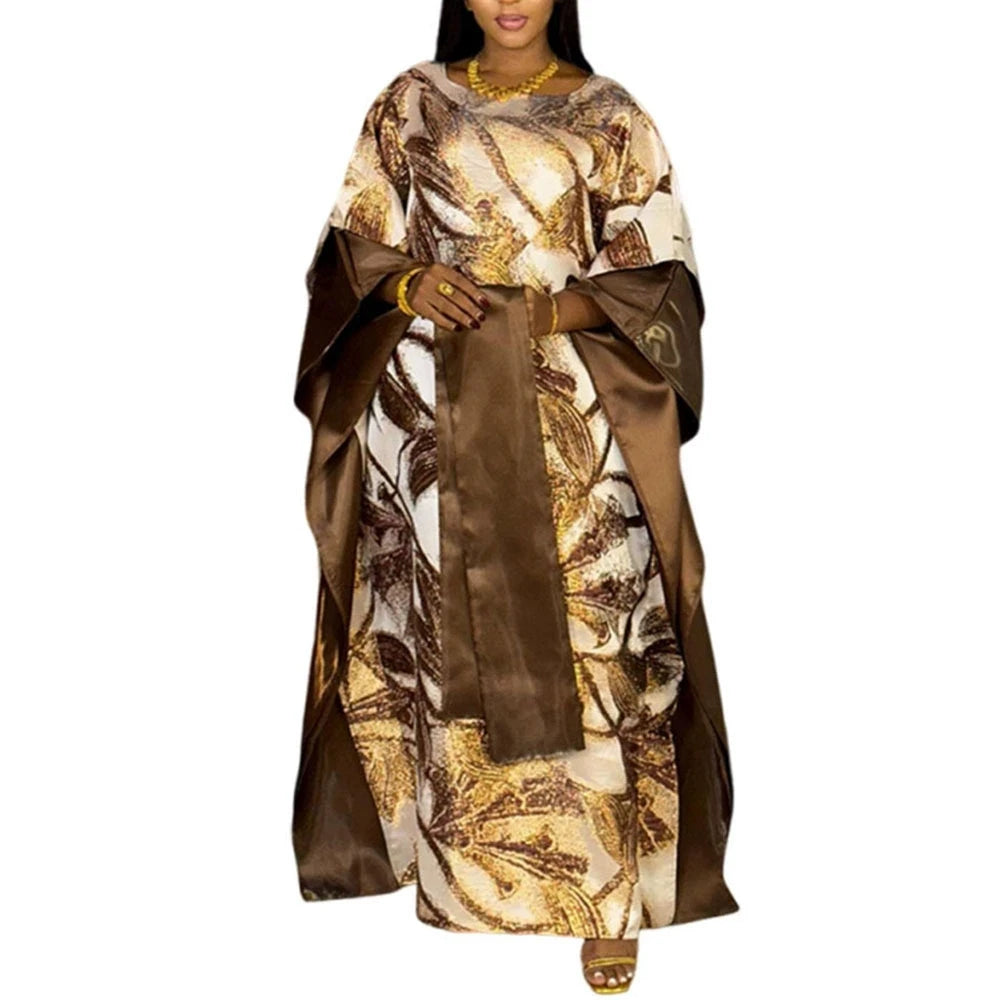 Maxy Plus Size Party Long Dresses for Women New Dashiki Ankara Sequin Evening Gowns Turkey Outfits Robe Clothing
