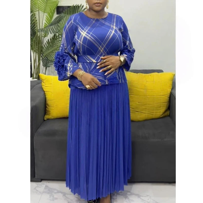 Maxy 2 pieces African dresses for women fashion Africa clothing dashiki evening dress traditional robe africains femme 2025