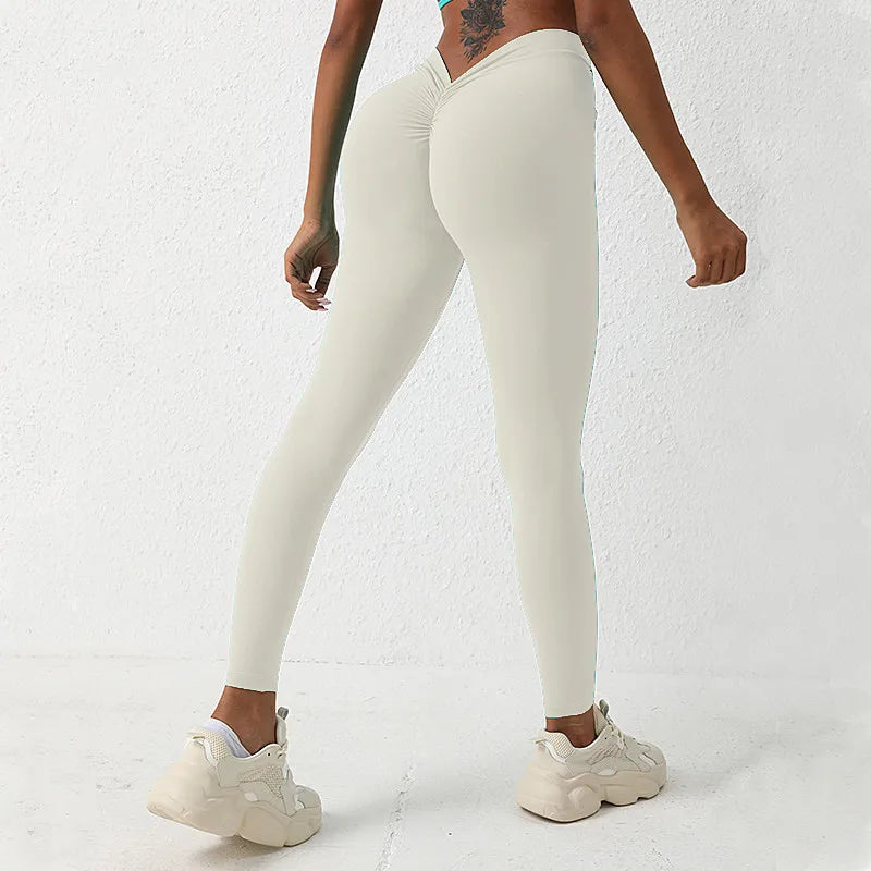 1/2Pcs Sports Set Women Quick-Drying Yoga Suit V Back Scrunch Pants Gym Set Women Tracksuit Running Workout Yoga Clothing XP221