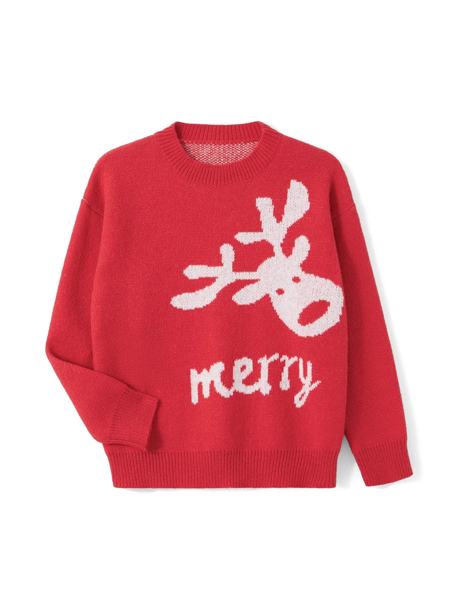 Max Matching Christmas Sweater Long Sleeve Crew Neck Cartoon Pullover Family Sweater Winter Clothes