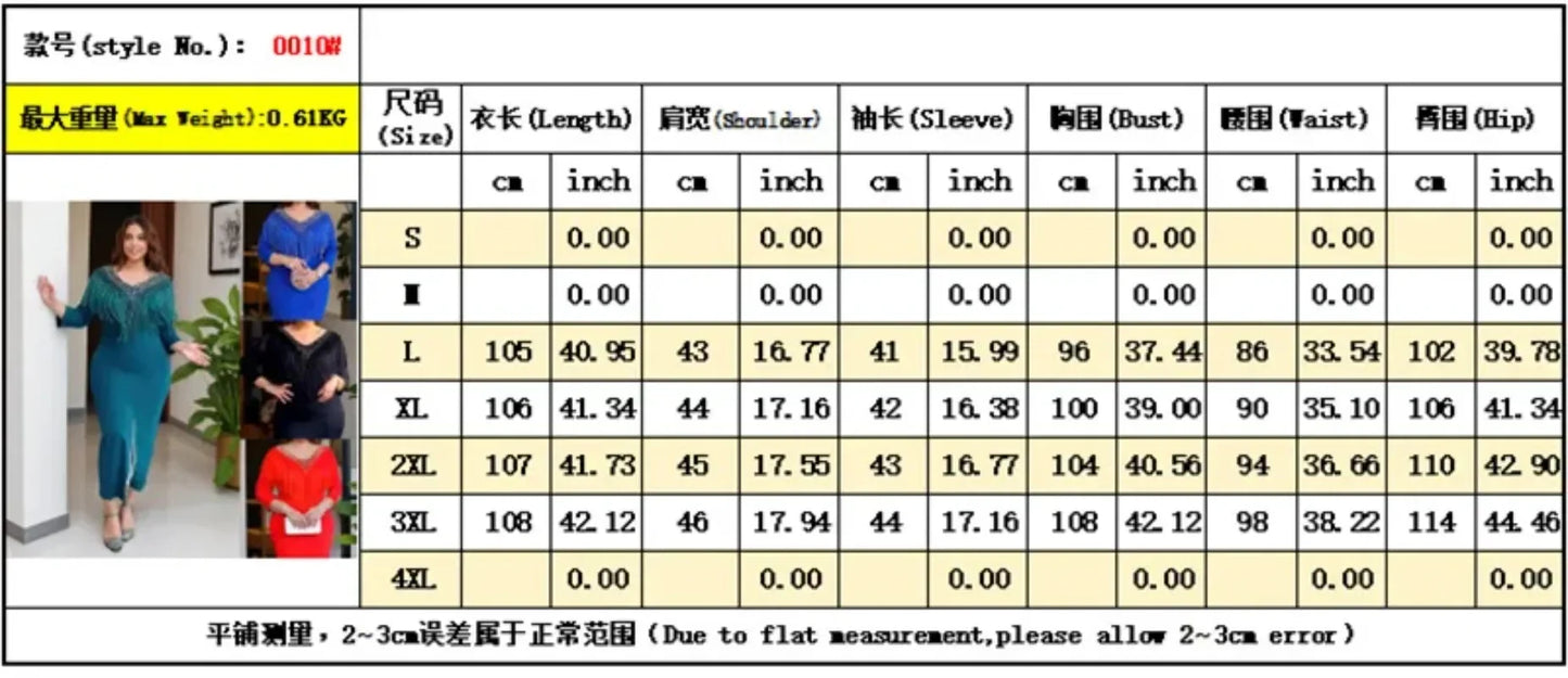 Amay Dresses for Women Plus Size Clothing Summer Long Sleeve Tassel Party Evening Maxy Dress Outfits Dashiki Luxury