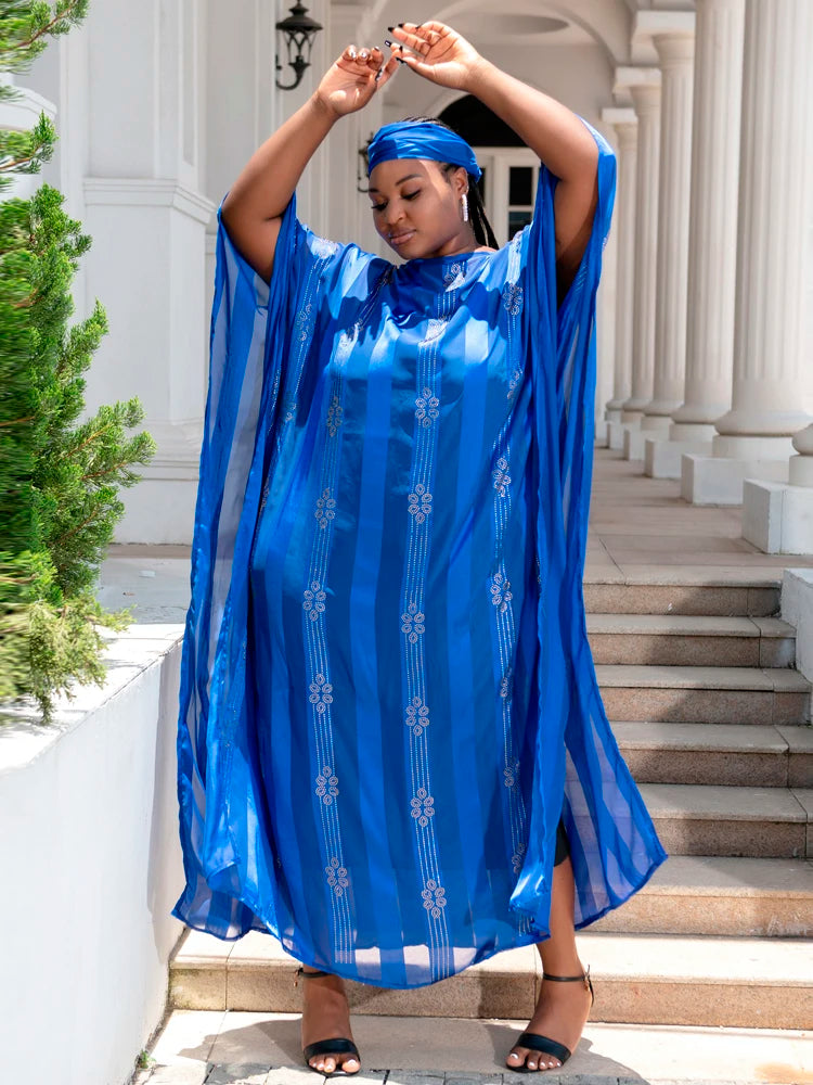 Maxy Women Party Evening Dresses African Dashiki Print Kaftans Long Robe Dubai Turkey Muslim Abayas Two Piece Set Africa Clothes