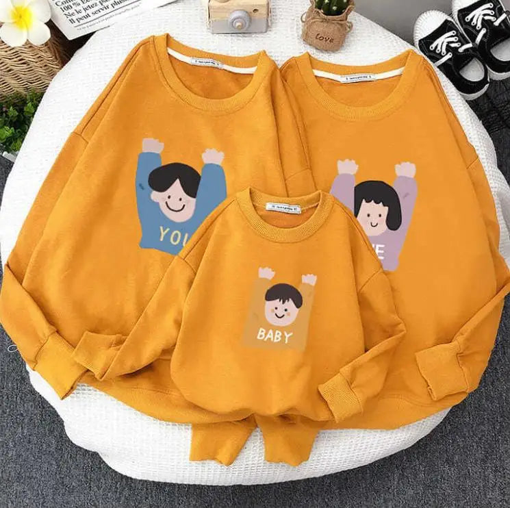 Maxy Autumn Winter Sport Family Matching Outfits Long Sleeve Sweatshirt Tees Baby Family Looking Sweater Family Outfits Clothes