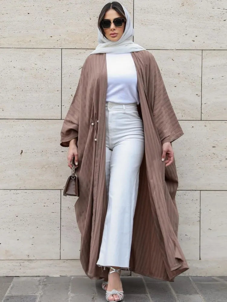 Maxy One Piece Open Abaya Dubai Turkey Kaftan Muslim Cardigan Abayas Dresses For Women Casual Robe Kimono Femme Caftan Islam Clothing