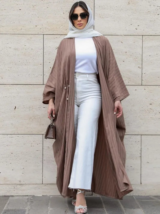 Maxy One Piece Open Abaya Dubai Turkey Kaftan Muslim Cardigan Abayas Dresses For Women Casual Robe Kimono Femme Caftan Islam Clothing