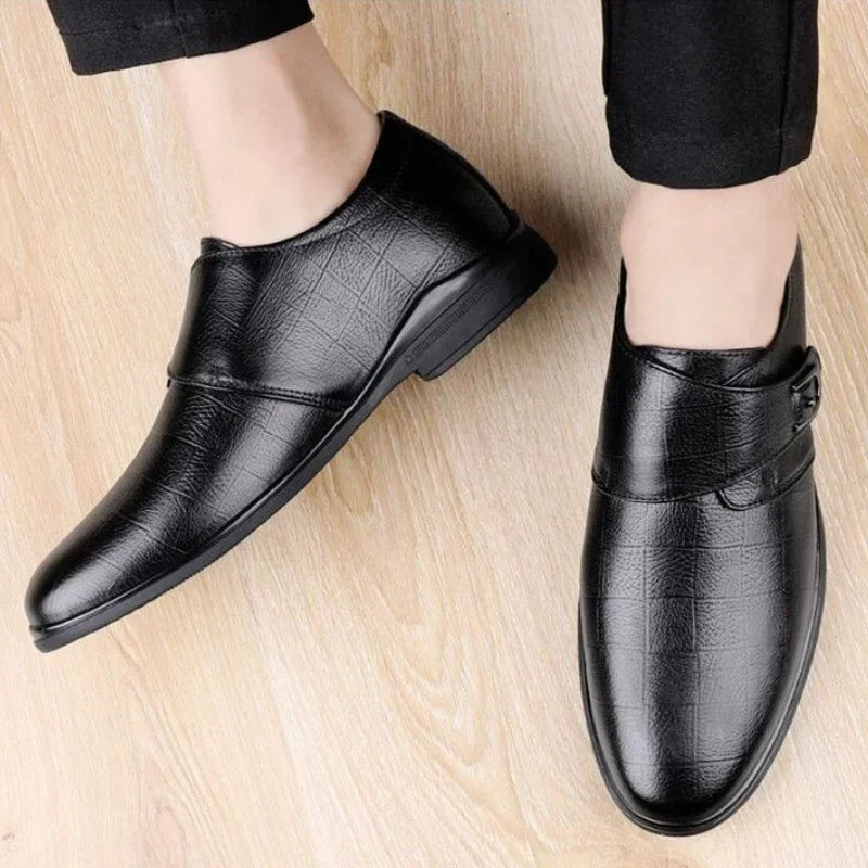 Visco Social Shoe for Men Black Breathable In Summer Brown Dress Shoes Man Clothing High Quality Fashion Style Leather Casual 39