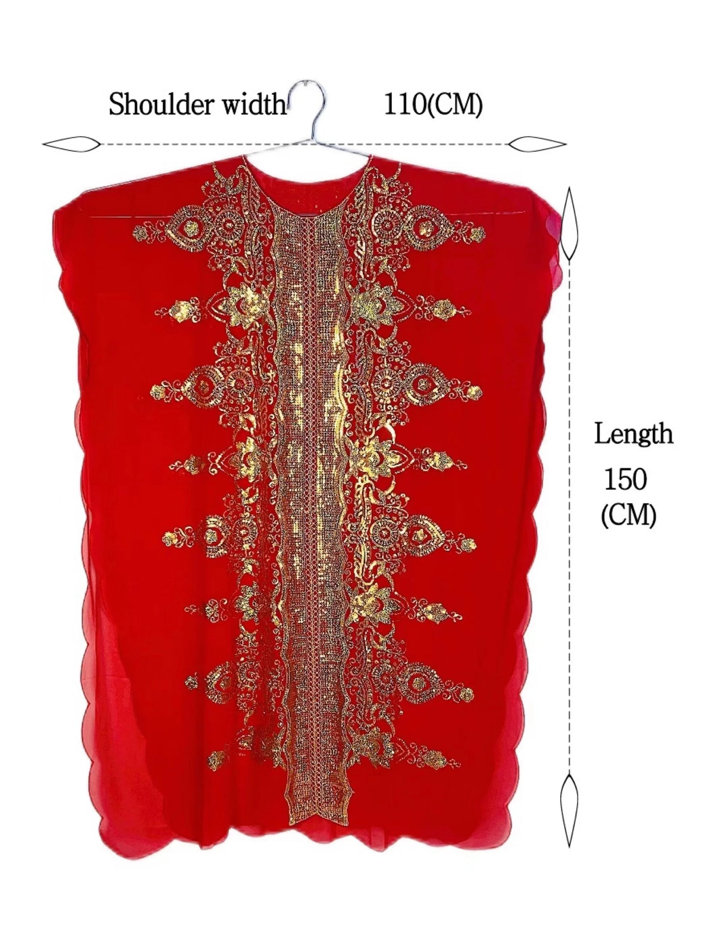Maxy New Middle East Loose Large Size Dubai Chiffon Elegant Temperament Sequined  Spring Traditional Ethnic Style Dress