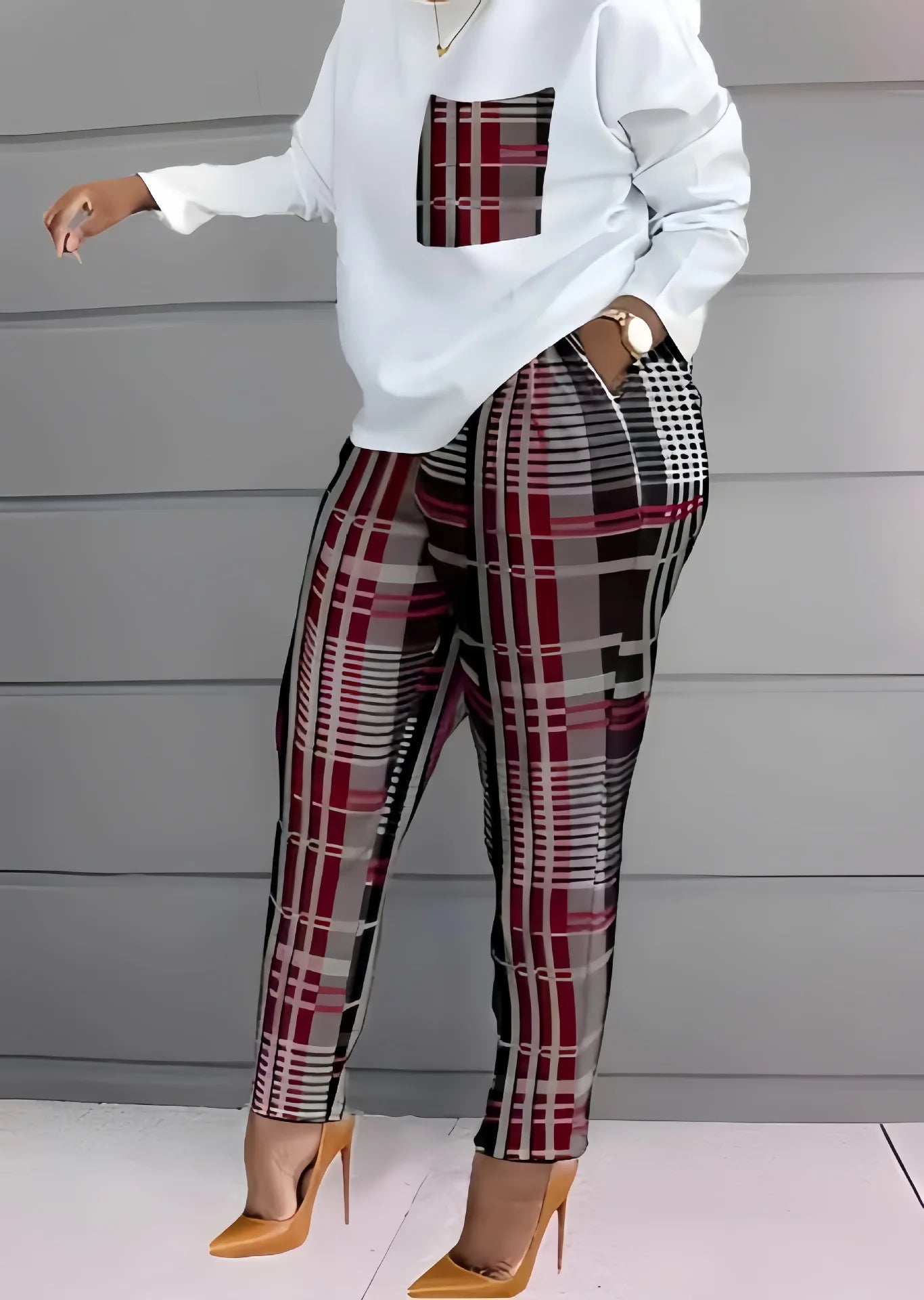 Amay 2 Piece Sets Women Outfits Autumn Winter New Print Long Sleeve Top & Fashion Pants Set Casual Suits Streetwear Y2k Clothes