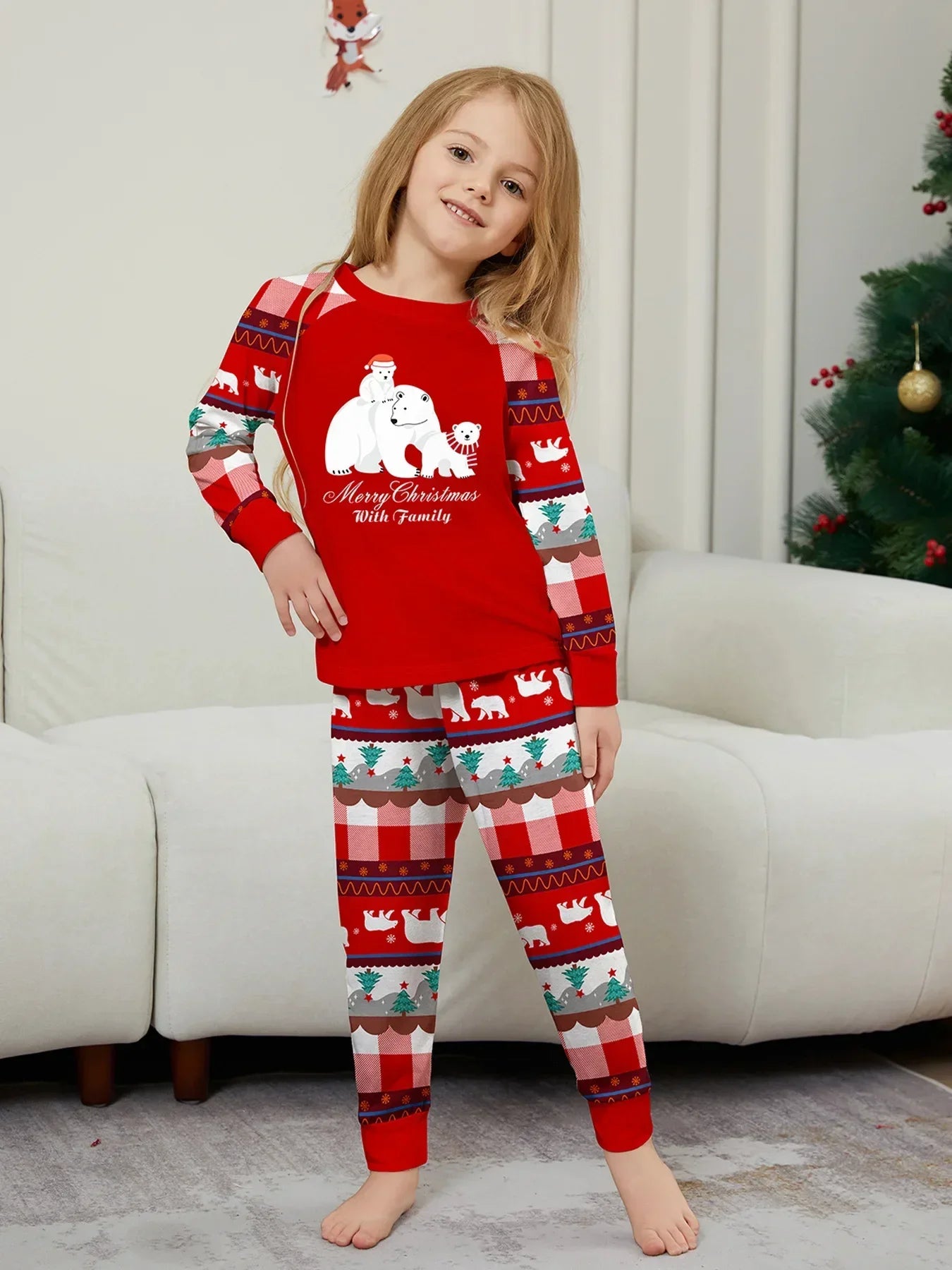 Merry Christmas Baby Boys Girls Pajamas Set Cartoon Deer Print 2 Pieces Suit Sleepwear Children's Matching Sets Soft Cute Pyjama