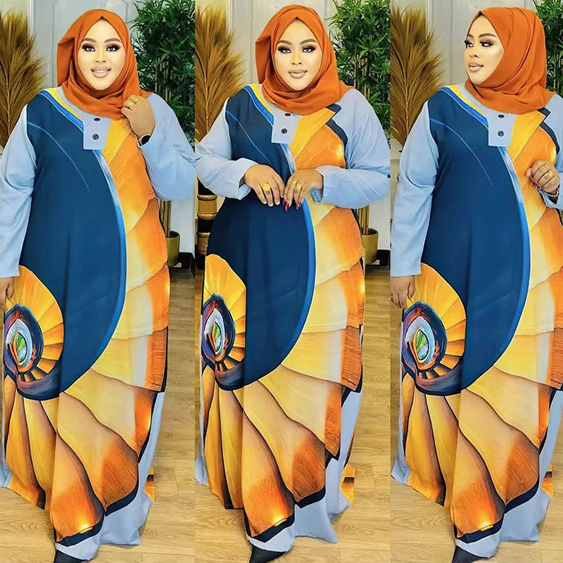 Maxy Two Piece African Dresses for Women New African Clothes Dashiki Pants Set Boubou Robe Outfits Femme Party Plus Size Dress