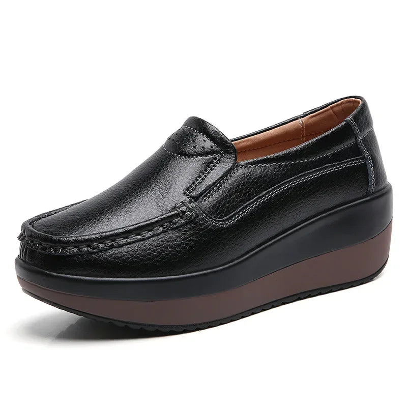 Maxy Spring Women's Loafers Comfortable Female Vulcanized Shoes Wedge Orthopedic Slip-on Platform Shoes for Women