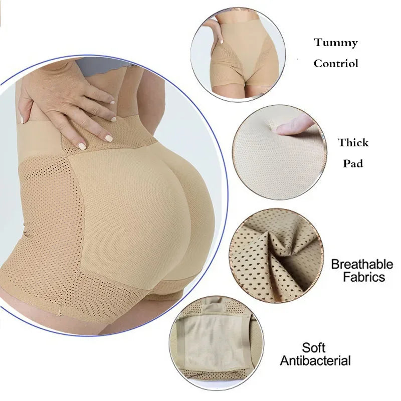 Maxy Booty Enhancement Body Shaper Panties Tummy Control Breathable Little Hole Buttock Enhance Butt Lifter Shapewear Boyshort