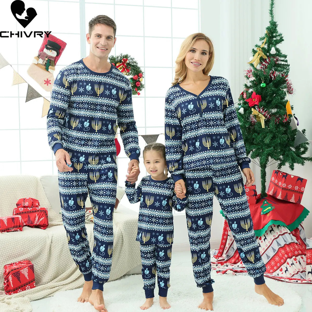 Christmas Pyjamas Family Matching Outfits Father Mother & Kids Baby Xmas Sleepwear Mommy and Me Pajamas Set Clothes Tops+Pants