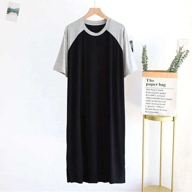 L-5XL Spring Summer Nightgown Women's Sleepwear Pajamas Short Sleeve Long Night Dress Modal Cotton Plus Size Sleep Shirts