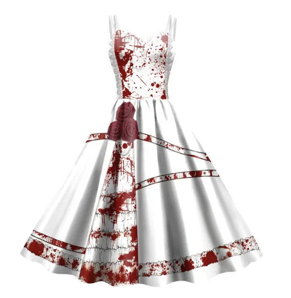 Babs High Quality Hot Selling 2024 New Halloween Dress Women's Dress Printed Thriller Long Dress Y2k Bodycon