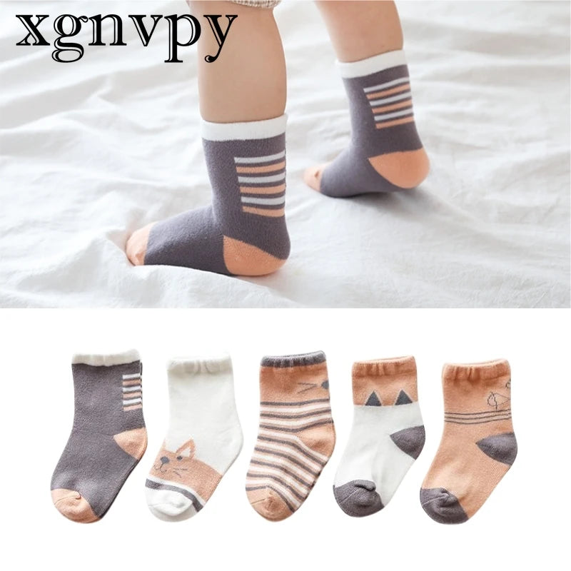 Maxy Spring and Autumn New Cartoon Midtable Children's Socks Combed Cotton Boys and Girls Baby Socks Baby Socks for Children