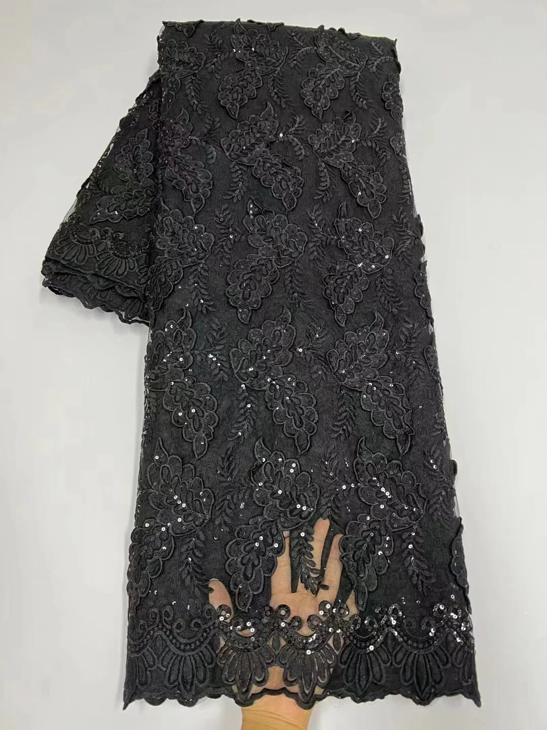 Maxy French Net Tulle Cord Lace Fabric High Quality 5 Yards Embroidery Mesh Lace For Wedding Dress Nigerian Women