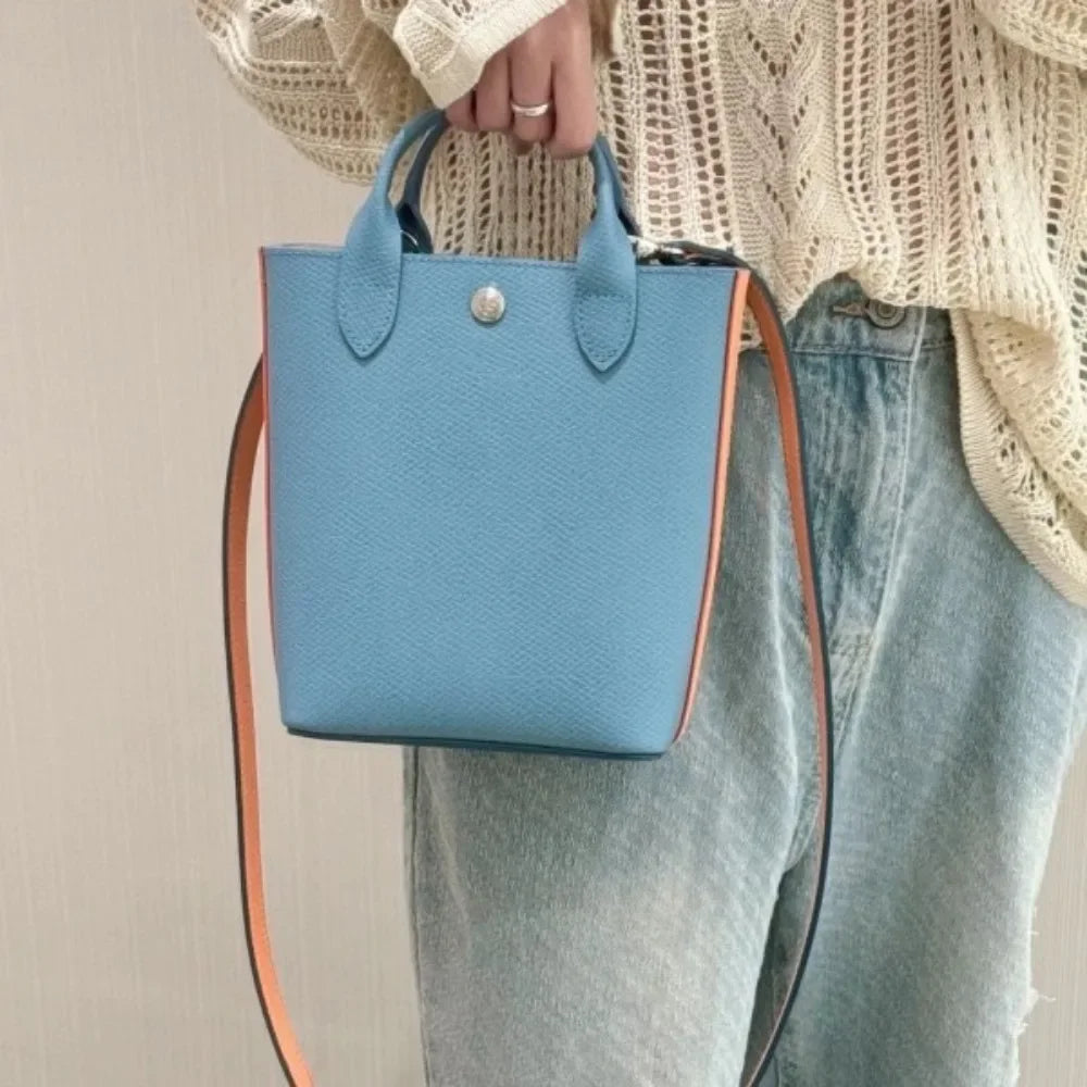 Maxy High quality new cowhide large capacity multifunctional bag, shoulder bag, color blocking handbag, hand-held bucket, women's bag