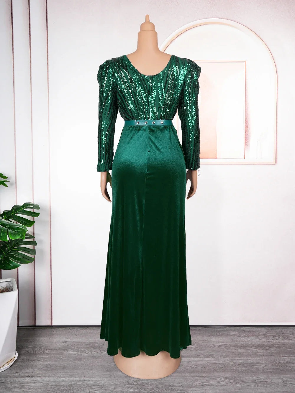 Amay Dresses for Women New Fashion Plus Size Sequin Evening Party Long Dress Dashiki Ankara Outfits Robe African Clothes