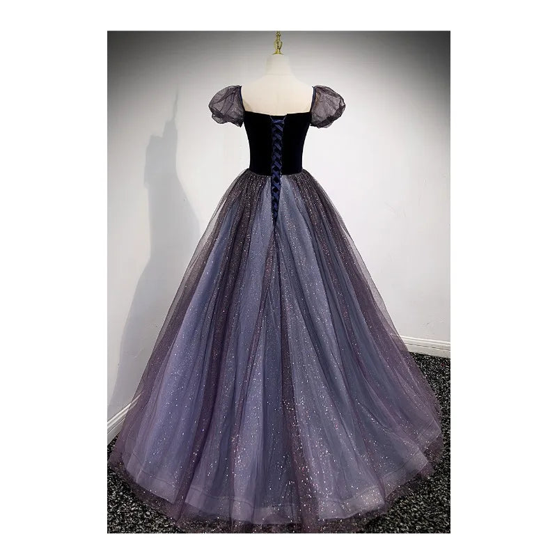 Maxy New Women's Mesh Banquet Evening Dress Fashionable Slimming Annual Meeting Puffy Skirt Solo Vocal Art Exam Dress