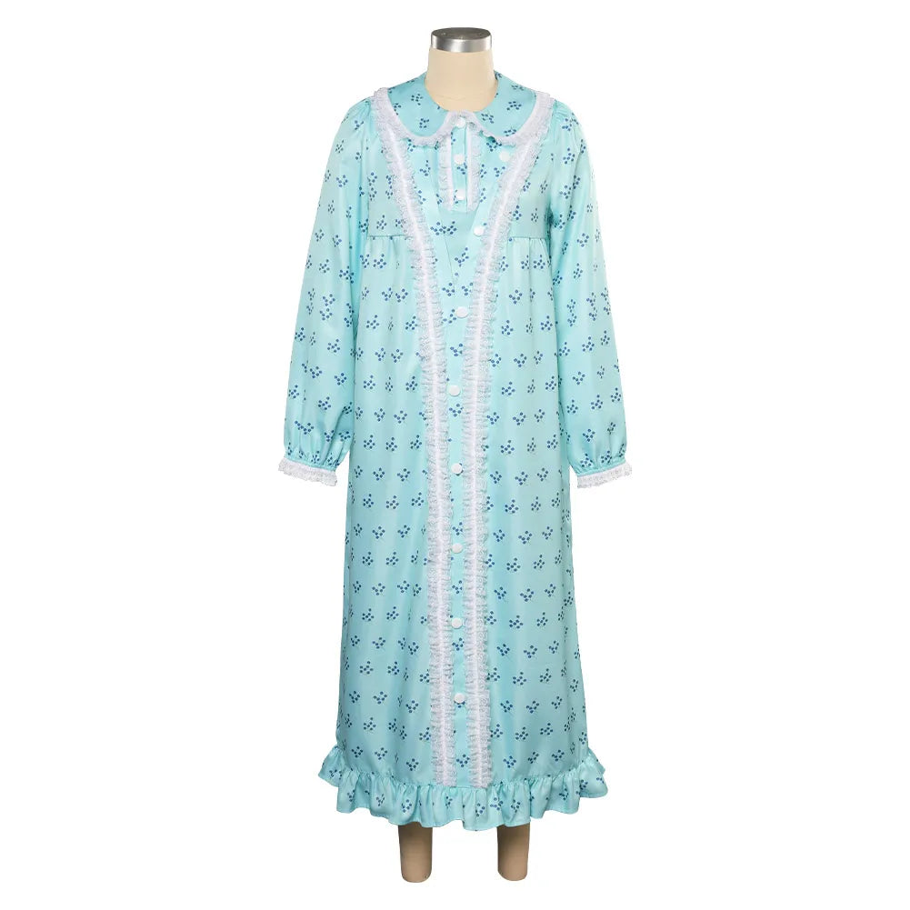 The Exorcister Cosplay Costume Men Role Paying Horror Blue Robe Women Nightgown Dress Outfits Halloween Carnival Party Suit