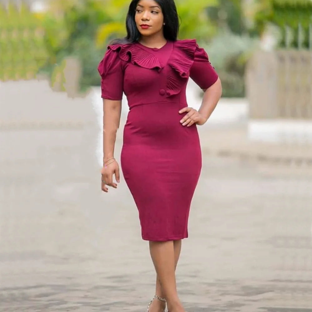 Amay Dresses for Women Summer Africa Clothing Elegant Wedding Party Dress Dashiki Ankara Office Lady Outfits Robe