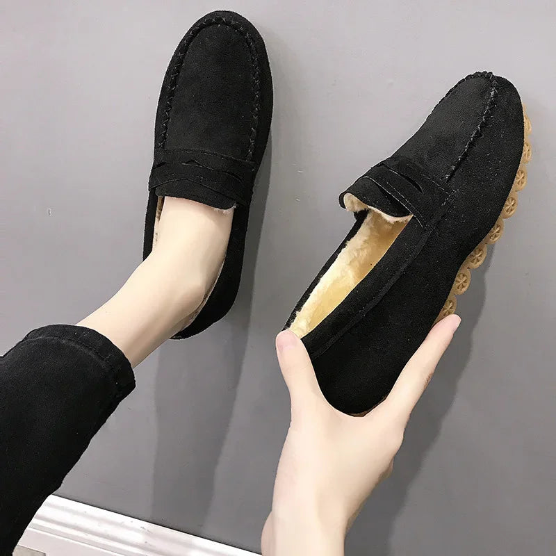 Maxy Women's Loafers Moccasins Woman Soft Bottom Non Slip Female Flats Shoes  Autumn Spring Slip On Sewing Ladies Lazy Shoes New