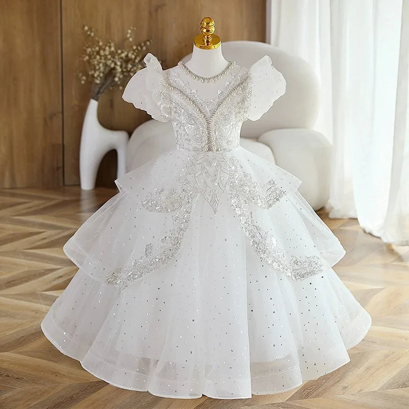 Maxy High end Dresses For Fashion Girls Birthday Party Formal Elegant Costumes Piano Performance Children Luxury Slim Fit Dress