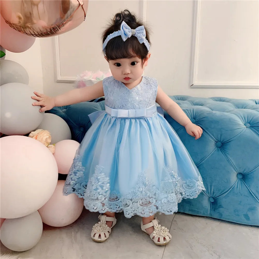 Maxy Hot Selling 0-5 Years Girl Dress Red Princess Party Dresses For Baby 1 year Girls Toddler Christening Gown Newborn Kids Clothes
