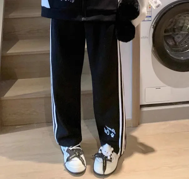 Maxy Fashion pants suit Autumn and Winter Sweet Sports Suit Female Japanese College Style Hooded Thickened Two-piece Set for Women