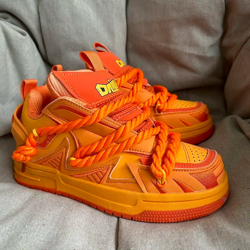 Maxy Plus Size 41 42 Retro Running Shoes Women Men's Sports Shoes Design Shoes Orange Chunky Sneakers Woman Big Size Casual Shoes