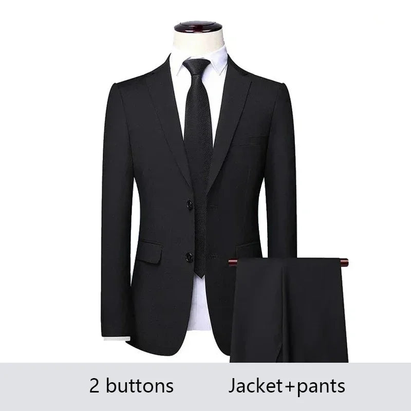 Amay High Quality Men Suits for Wedding 2 Pieces 3 Sets Blazers Elegant Formal Jackets Vest Pants Coats Full  Classic Costume