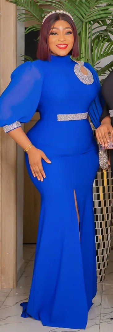 Maxy Elegant Plus Size Party Dresses for Women Sexy Bodycon Maxy Long Dress Fashion Wedding Evening Gowns Ankara Outfit