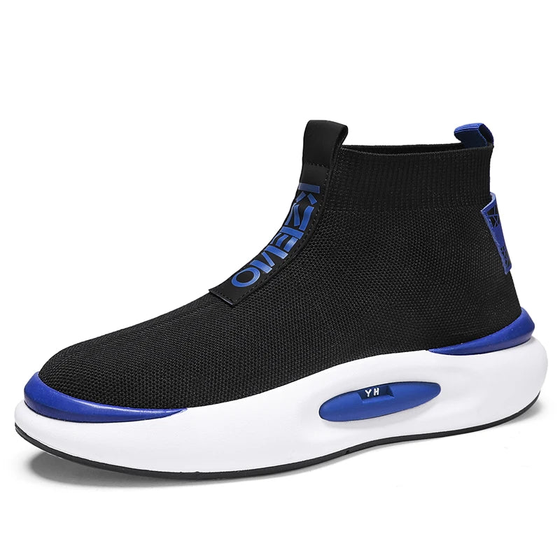 Maxy High Top Super Light Breathable Knit Vamp Men Sneakers Male Sock Footwear Fitness Sport Tennis Shoes