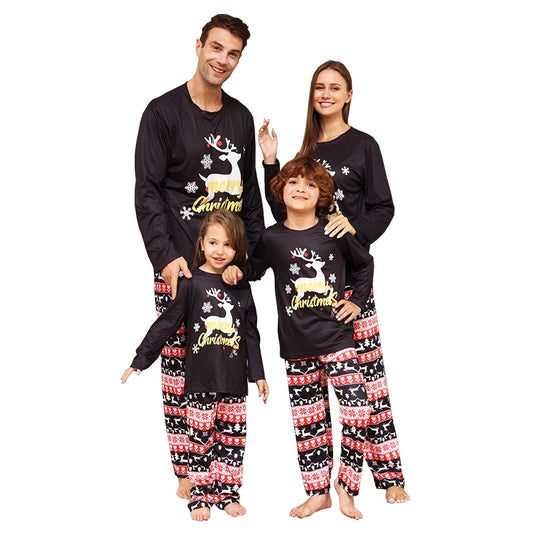 New 2024 Matching Christmas Pajamas Family Set Elk Adult Kids Baby Xmas Family Outfits Tops+Pants 2PCS Sleepwear Pyjamas Clothes