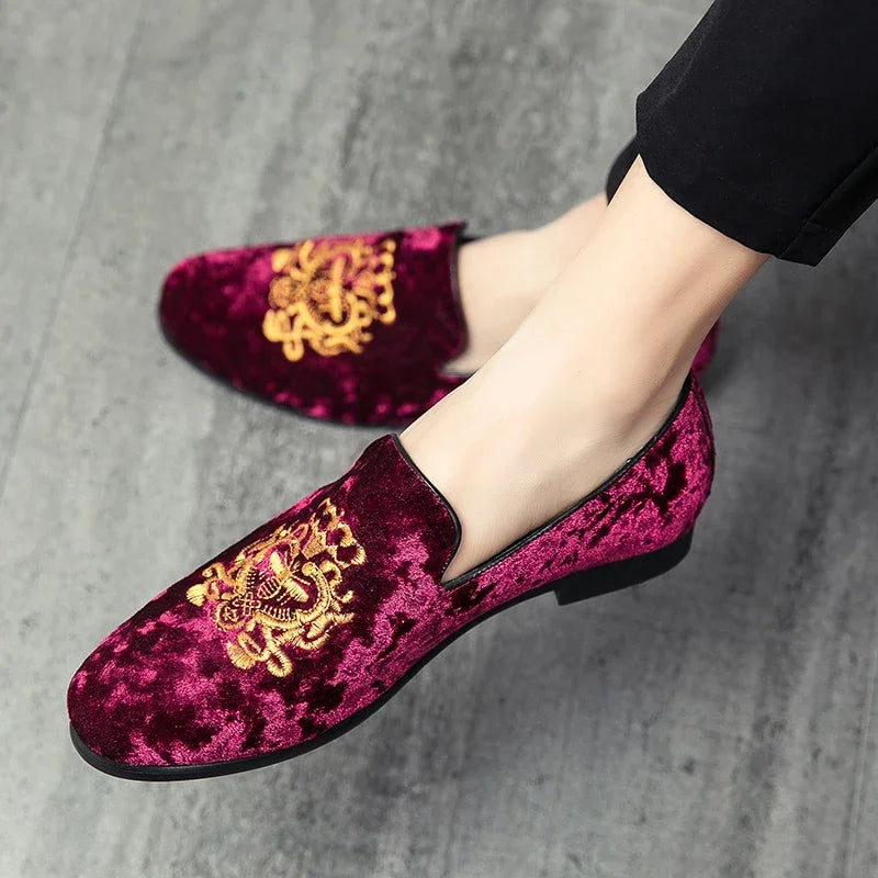 Amay Designer Formal Dress Shoes for Men Red Luxury Trendy Male Business Loafers New Chelsea Italian England Gentleman Oxfords