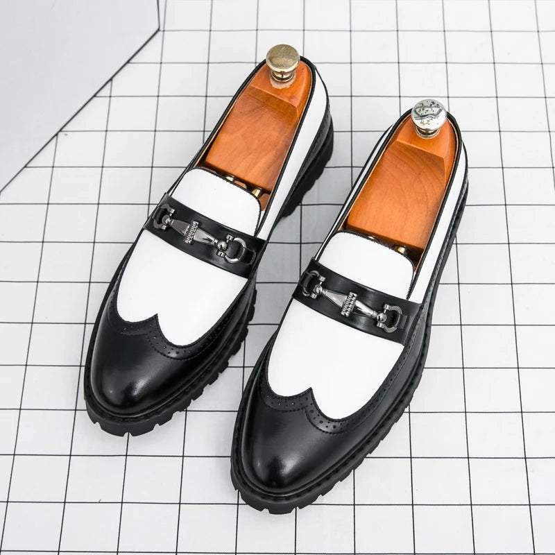Visco Men's Four Seasons One Step Retro British Set Pointed Loafers Korean Version Breathable Lazy Casual Men's Shoes