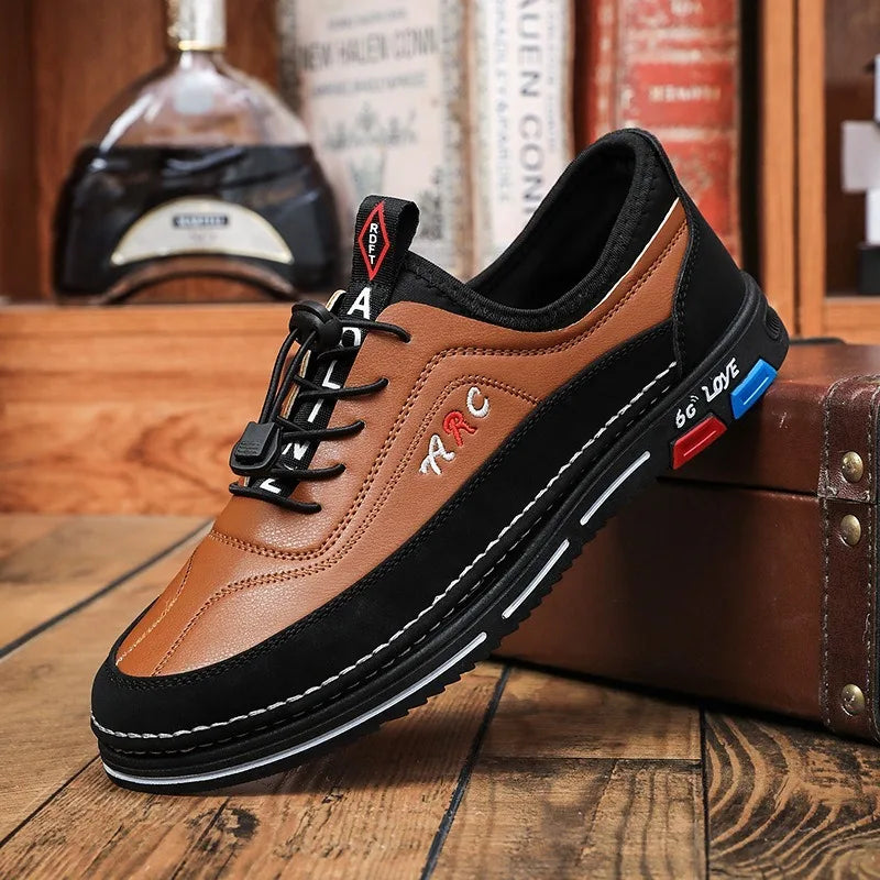 Visco New Men Shoes Breathable Leather Casual Shoe Fashion Business Men Shoes Four Seasons Versatile Tide Shoes Zapatillas Hombre