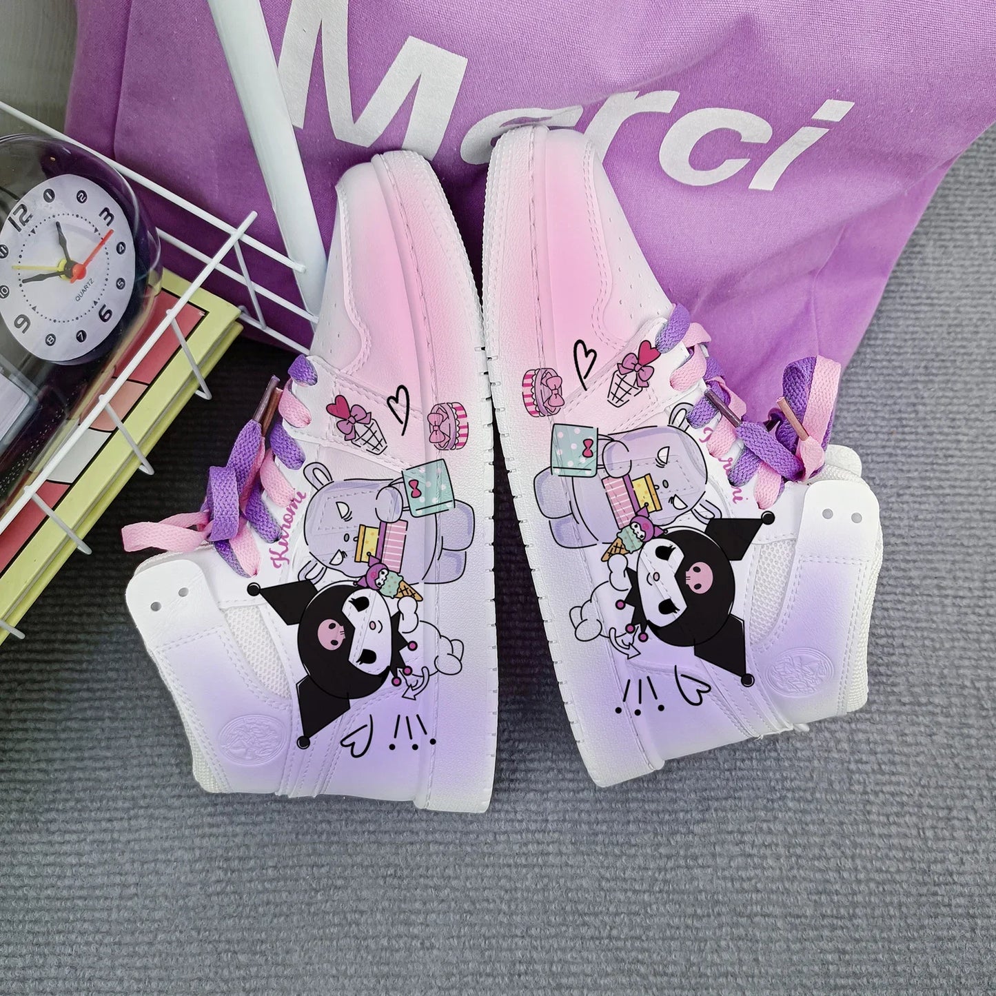 Maxy New Woman cartoon Kuromi   princess cute Casual shoes soft sports shoes for girlfriend gift EU size 35-44