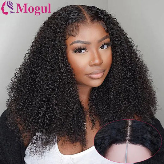 Maxy 250% Kinky Curly Lace Frontal Human Hair Wigs Pre-Plucked Brazilian Glueless Kinky Curly 5x5 Lace Closure Wigs Ready To Wear