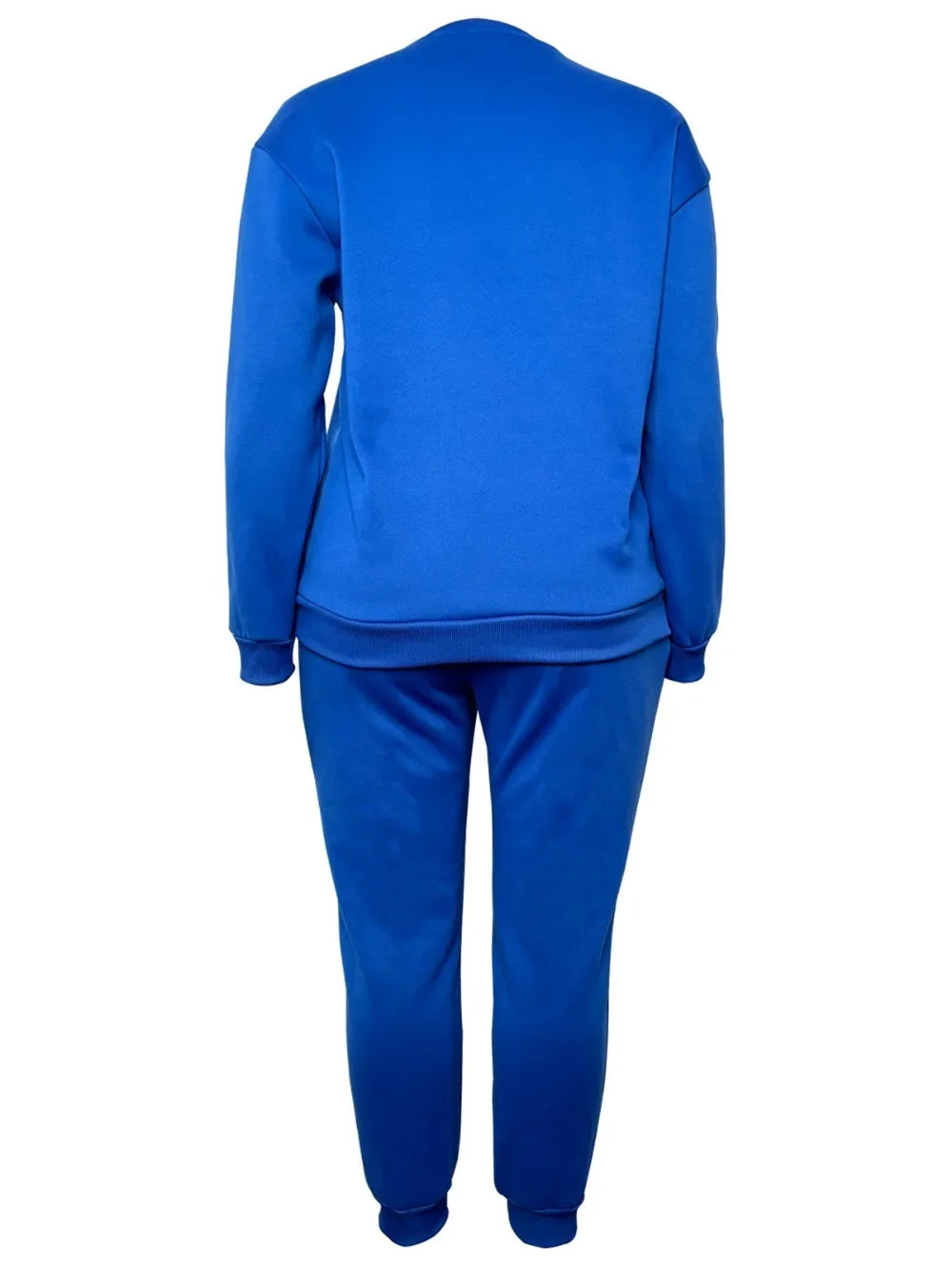 Maxy Plus Size Women 2 Piece Sweatshirt Set Fleece Long Sleeve Autumn Winter Outfits Chic Sequins Oversize Two Piece Tracksuit