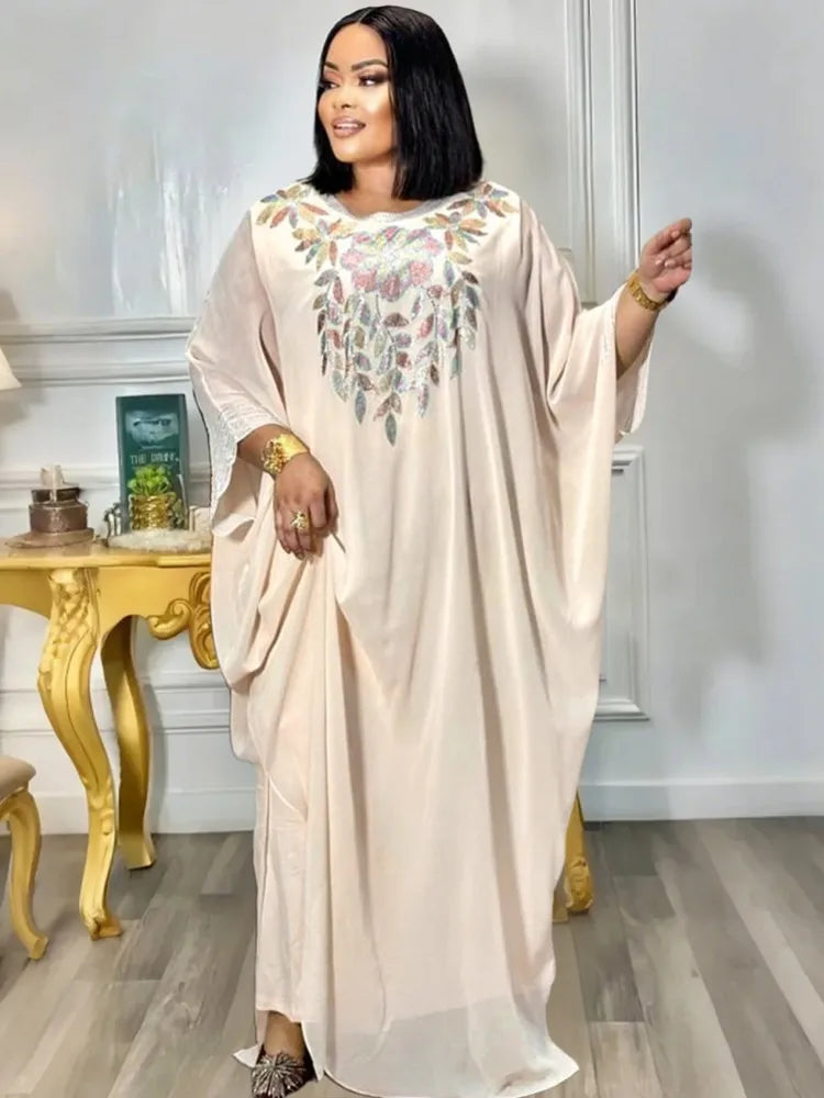 Maxy Plus Size Elegant Dresses for Women Muslim Fashion Boubou Dashiki Ankara Outfit Evening Gown Maxy Kaftan Hooded Robe
