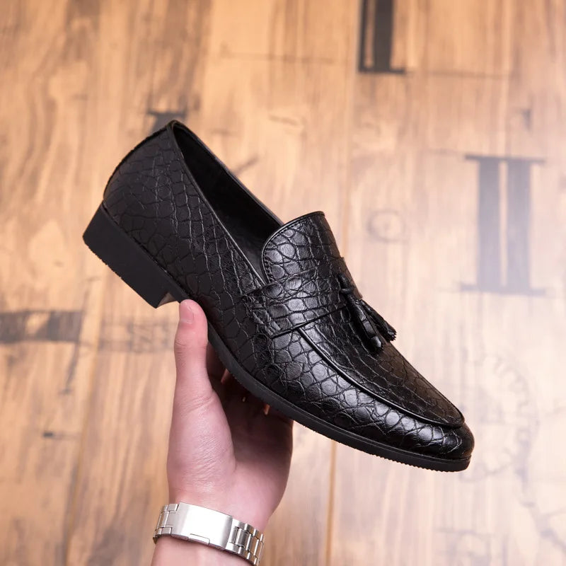 Amay New luxury brand fashion Men tassel loafers shoes leather italian formal dress office footwear oxford shoes for men ert5