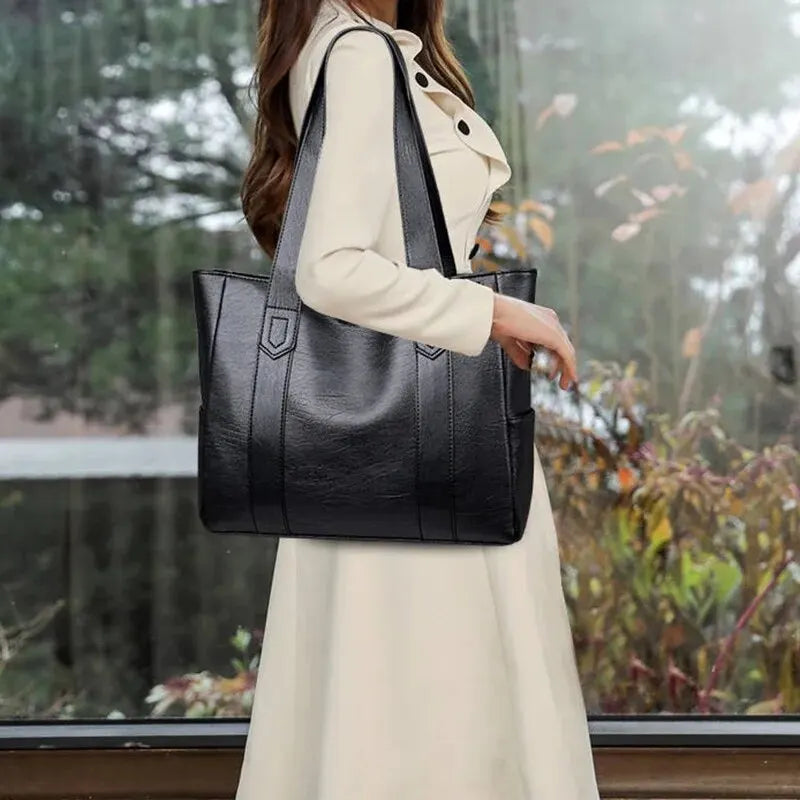 Maxy Women PU Leather Large Capacity Shoulder Bag Crossbody Hand Tote Vintage