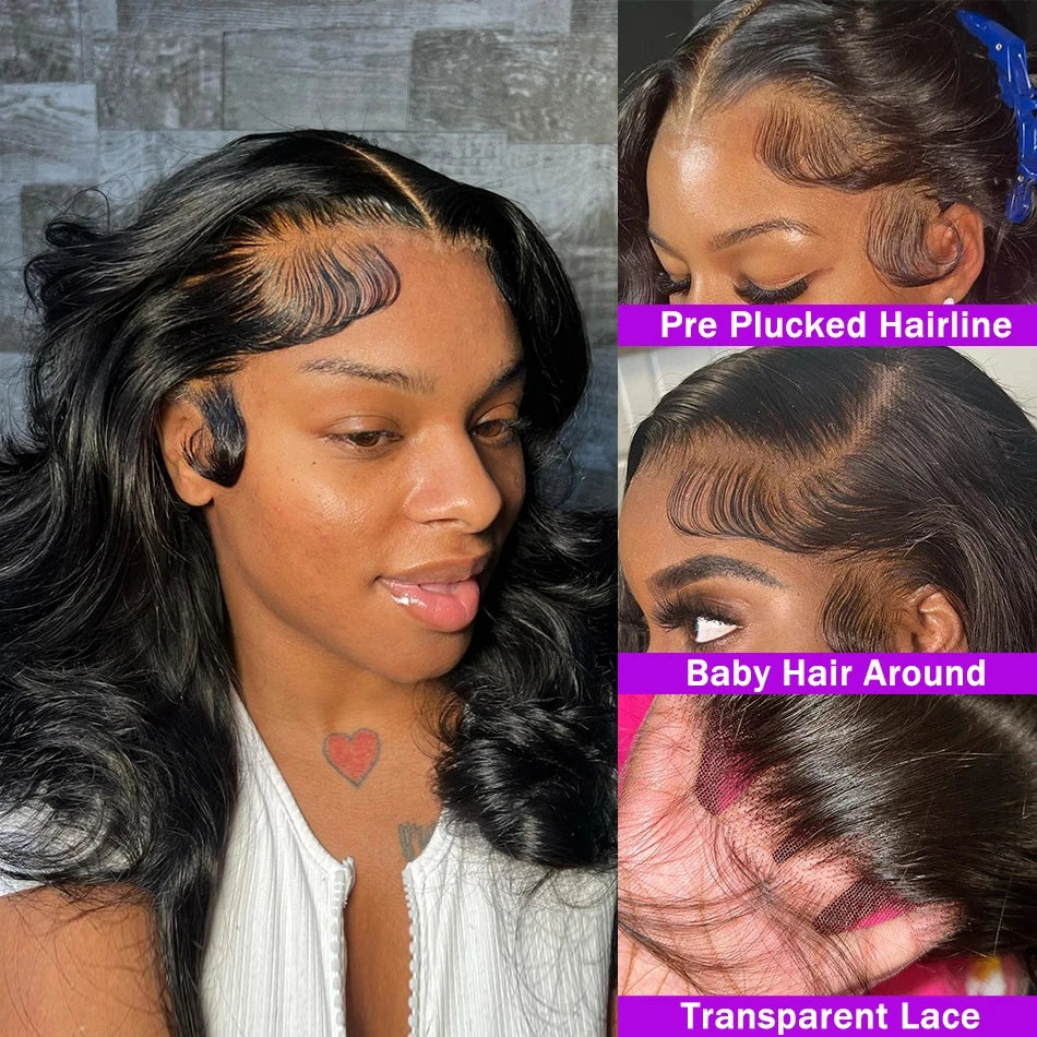 Maxy 13x4 Body Wave Bob Lace Front Wigs Human Hair Pre Plucked Loose Wave Bob Wigs Glueless Wig Brazilian Hair Bob Wig Natural Color